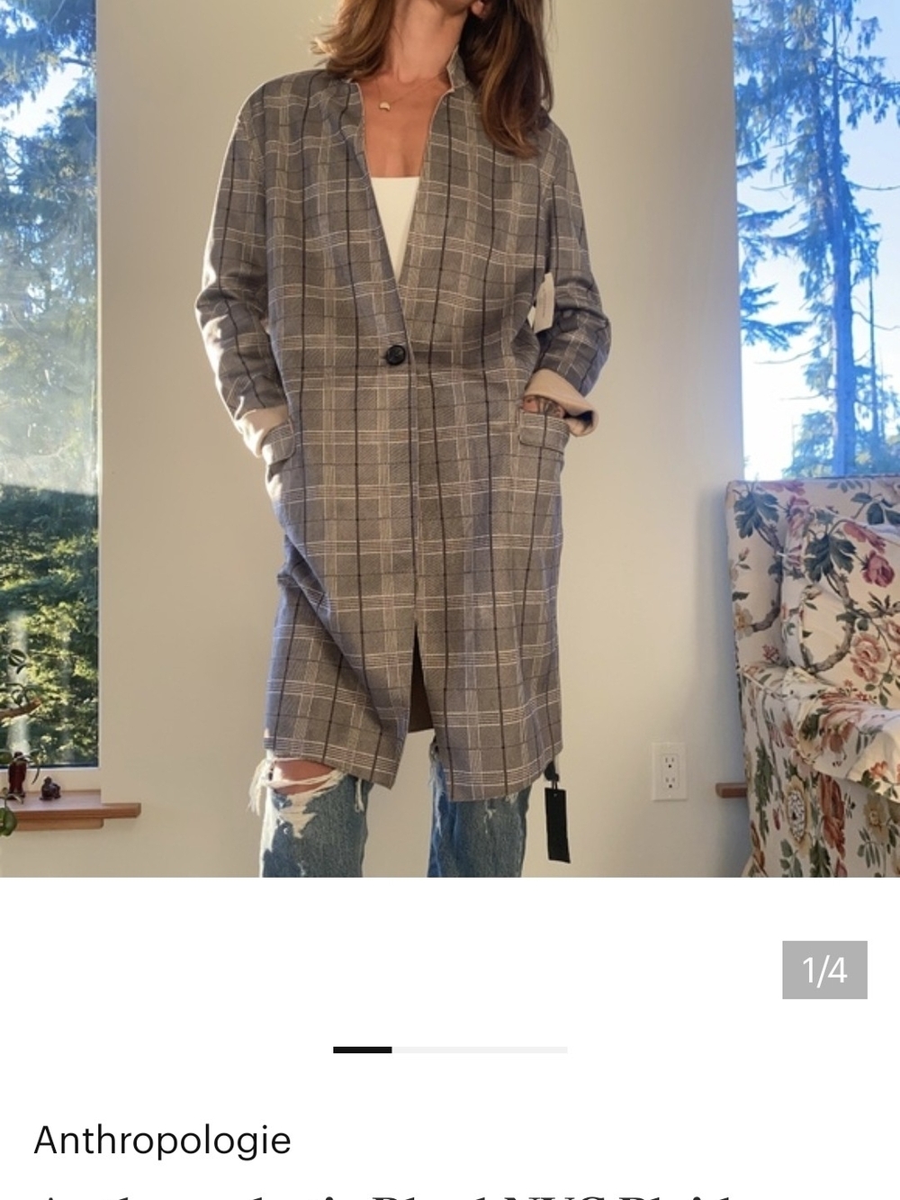 Marilyn Plaid Trench Coat From Anthropologie.